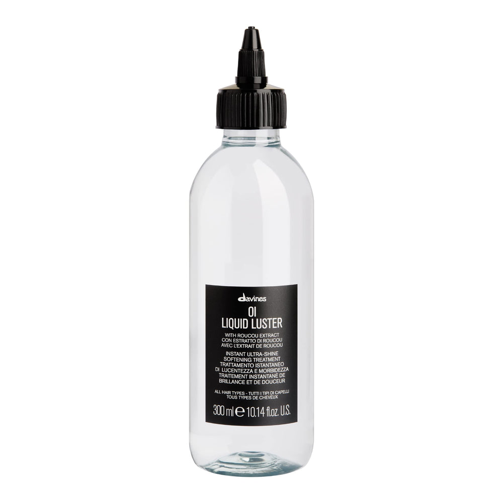 Davines bottle front view showing sleek packaging and instant shine benefit