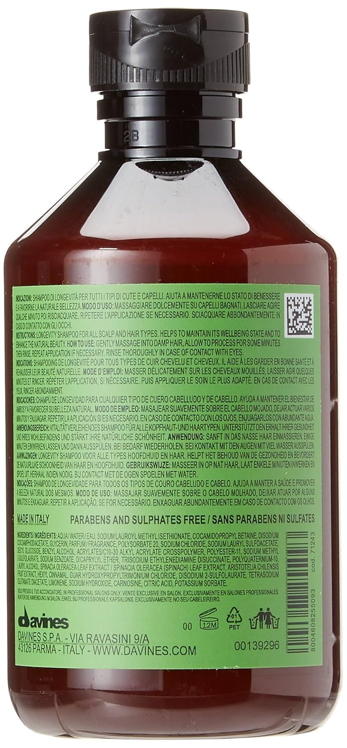 Davines recycled packaging badge showing brand sustainability benefit