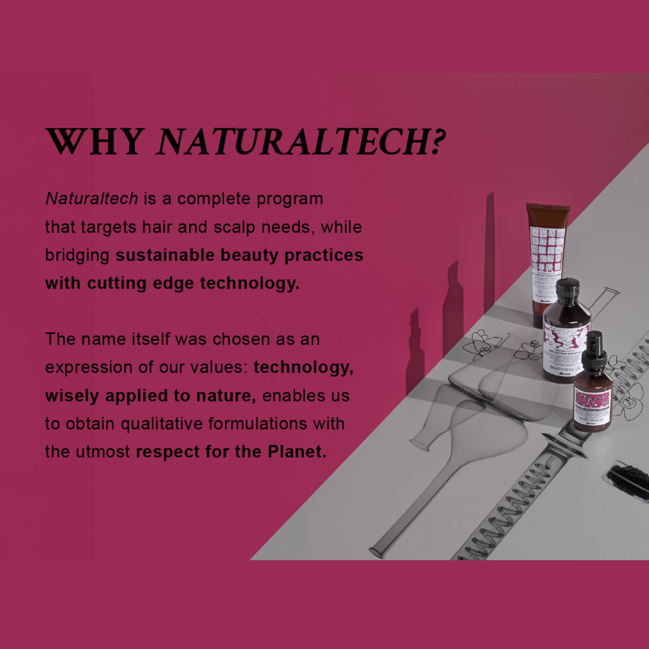 Davines replumping shampoo size comparison beside hand to show product volume and travel suitability