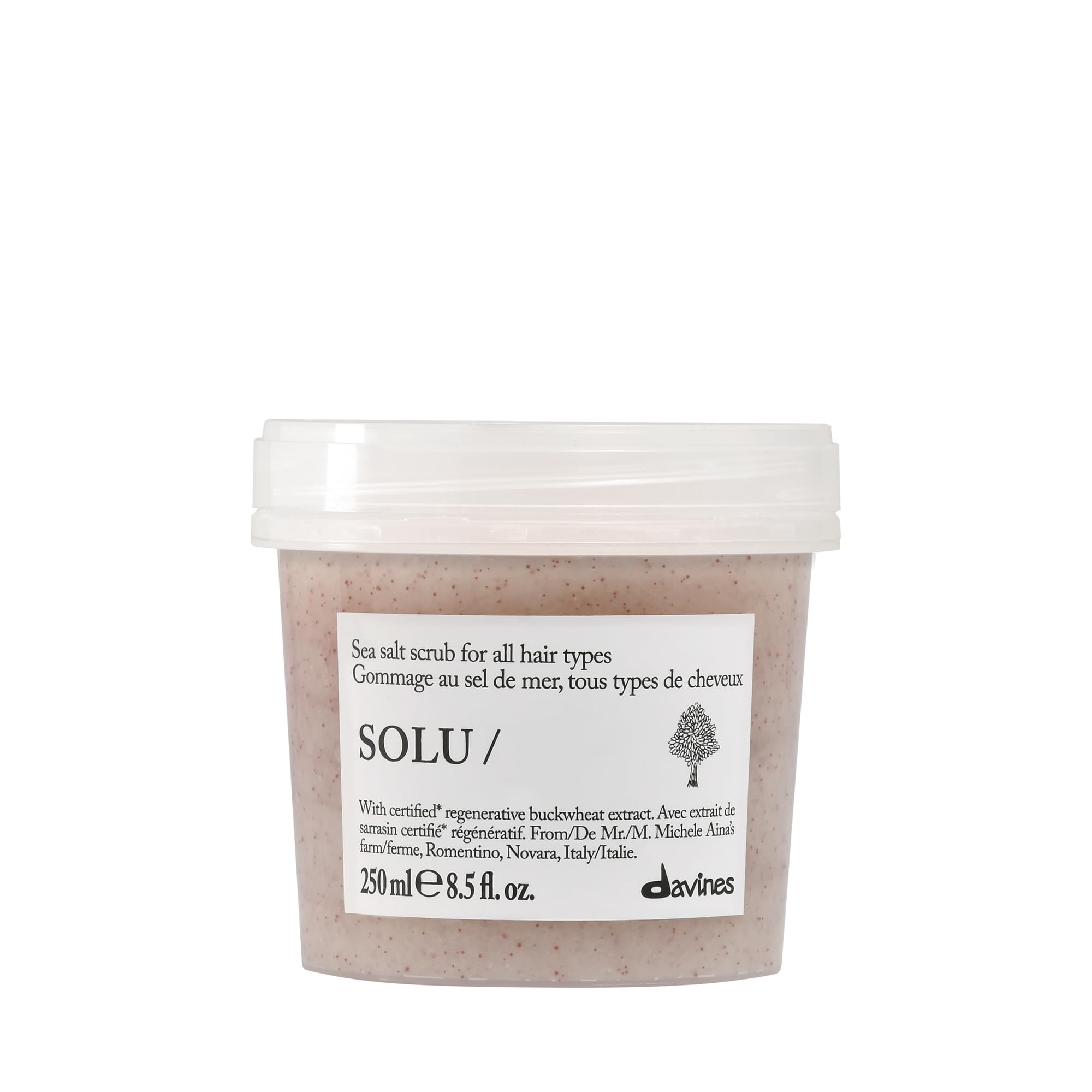 Davines SOLU/ front packaging showing clean design and clear purpose