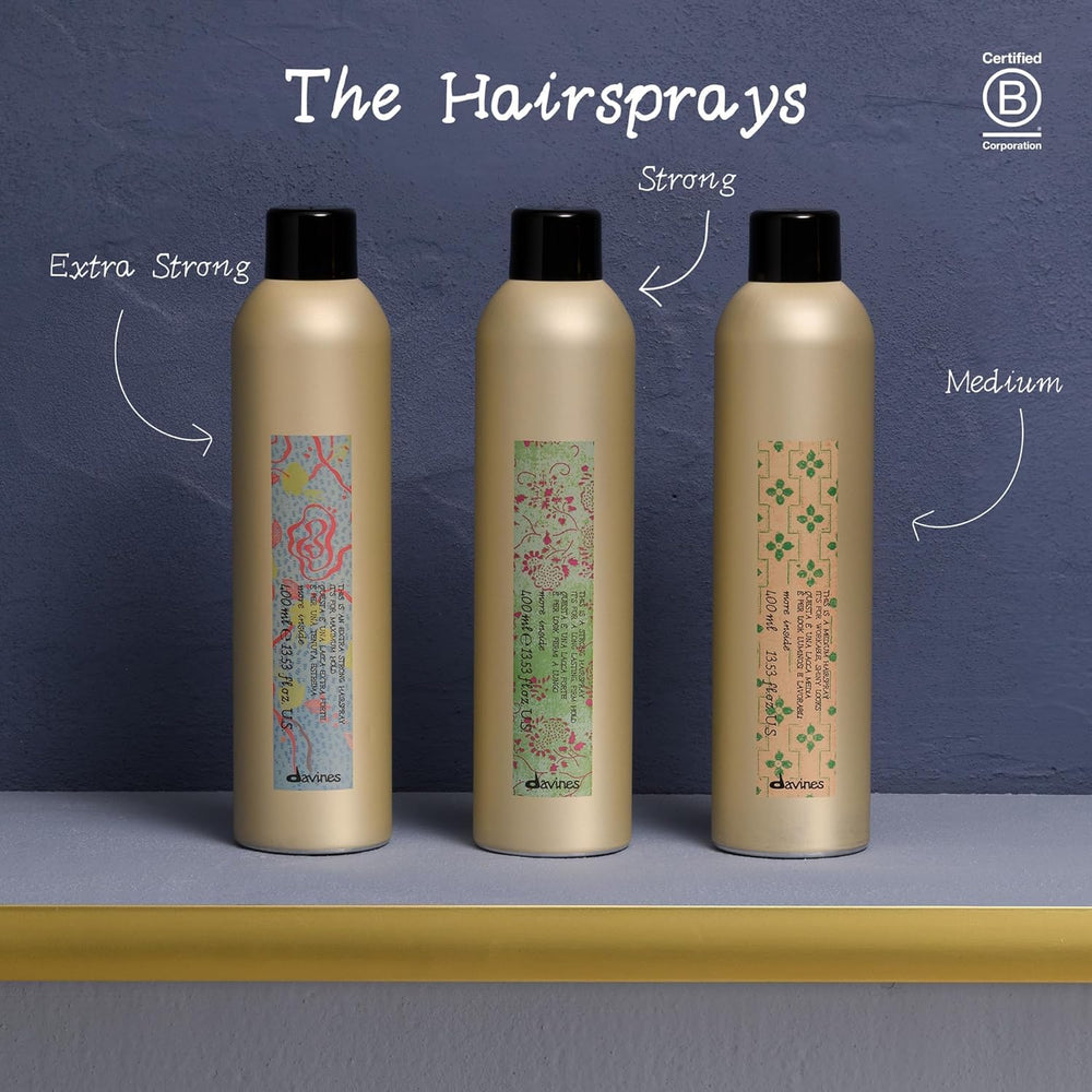 Davines hairspray resisting humidity in controlled moisture test