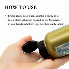 Davines powder being applied to roots to create immediate lift