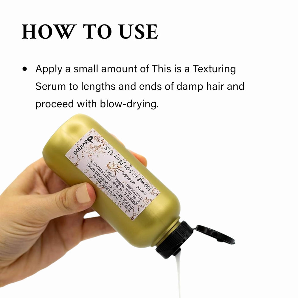 Davines silky serum texture close-up showing smooth spreadability benefit