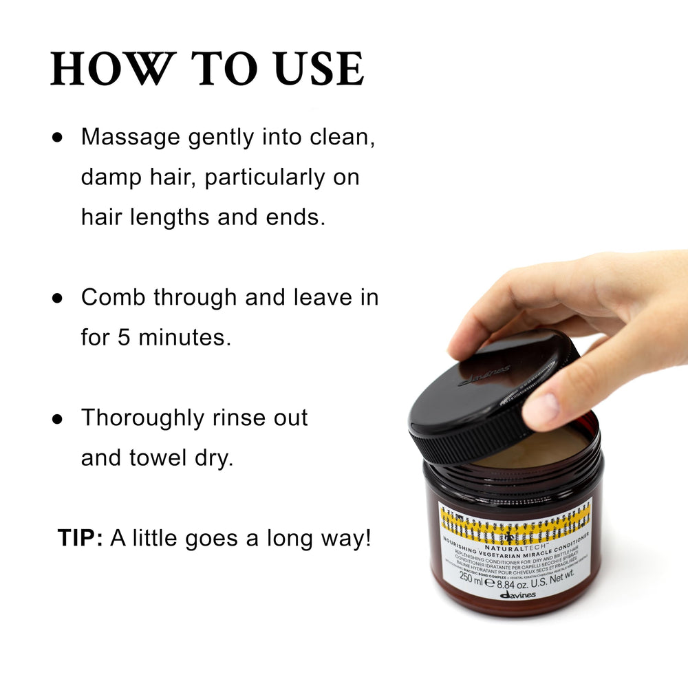 Davines before and after hair photo, shows improved softness and shine