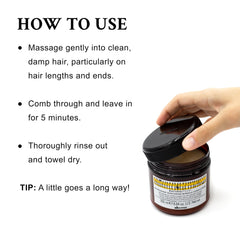 Davines before and after hair photo, shows improved softness and shine