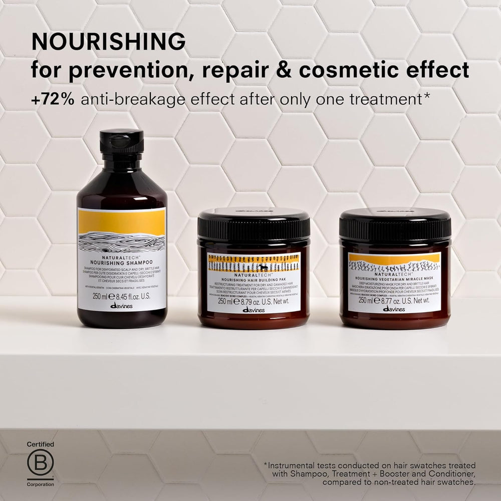 Davines label close-up, communicates product details and salon-grade credibility