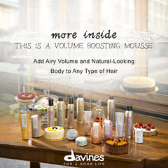 Davines mousse applied at roots for immediate lift and volume