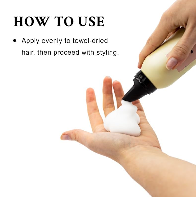 Davines mousse used during blow-dry to create lasting body