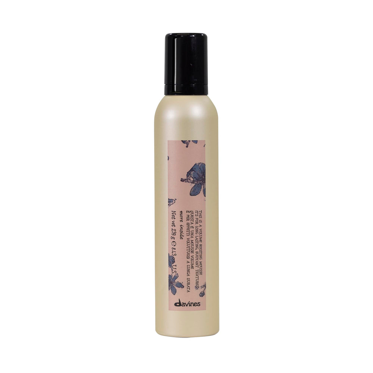 Davines mousse front packaging showing product and benefits