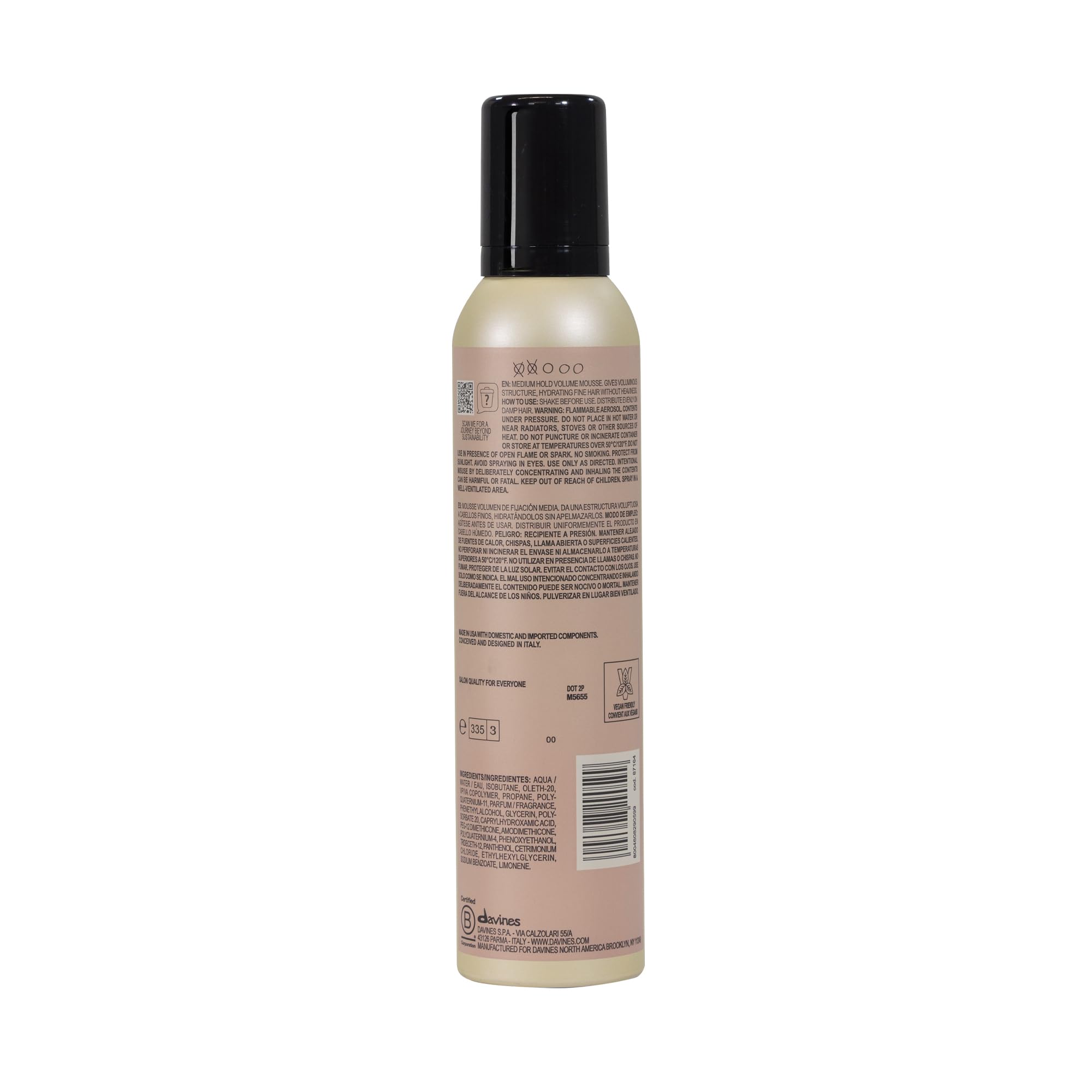 Davines mousse snow-like foam texture closeup for easy styling