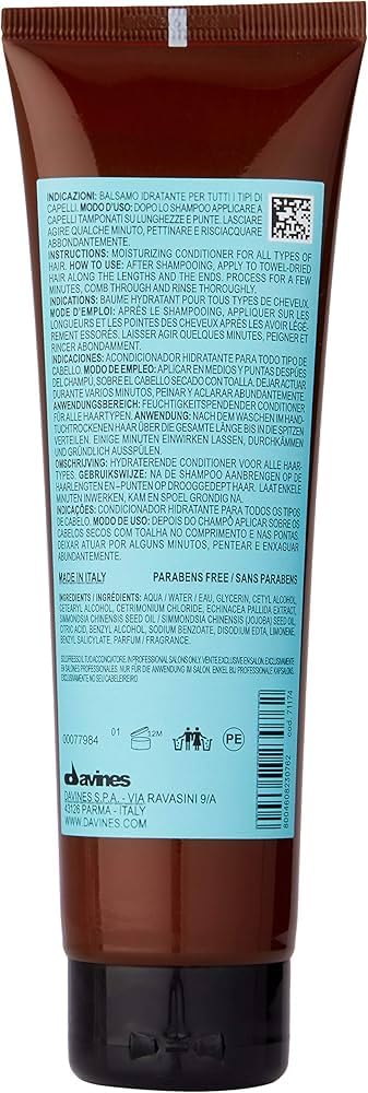 Davines wellbeing conditioner recyclable packaging detail communicating sustainable choice benefit