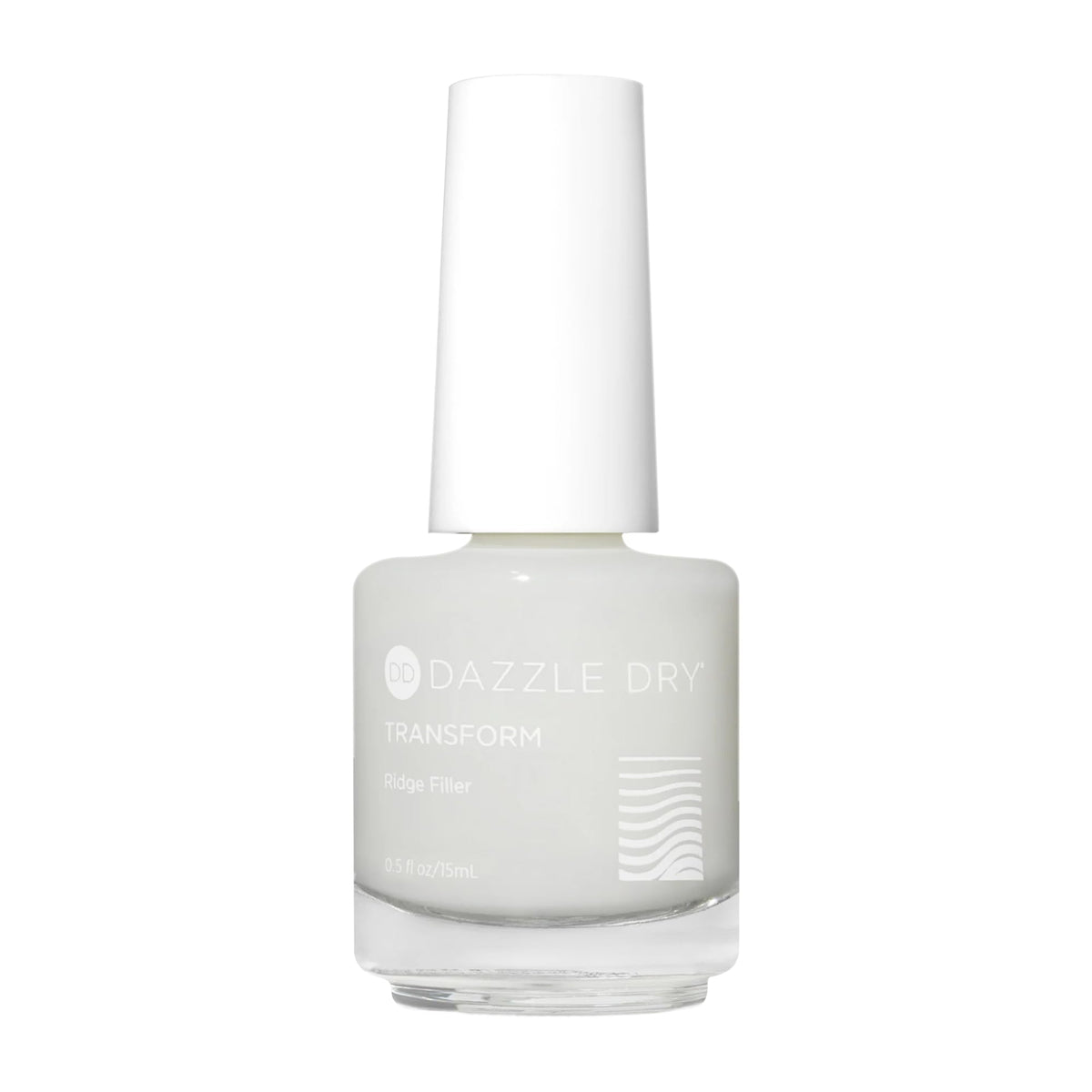 Dazzle Dry bottle front view showing natural ridge filler for smooth nails