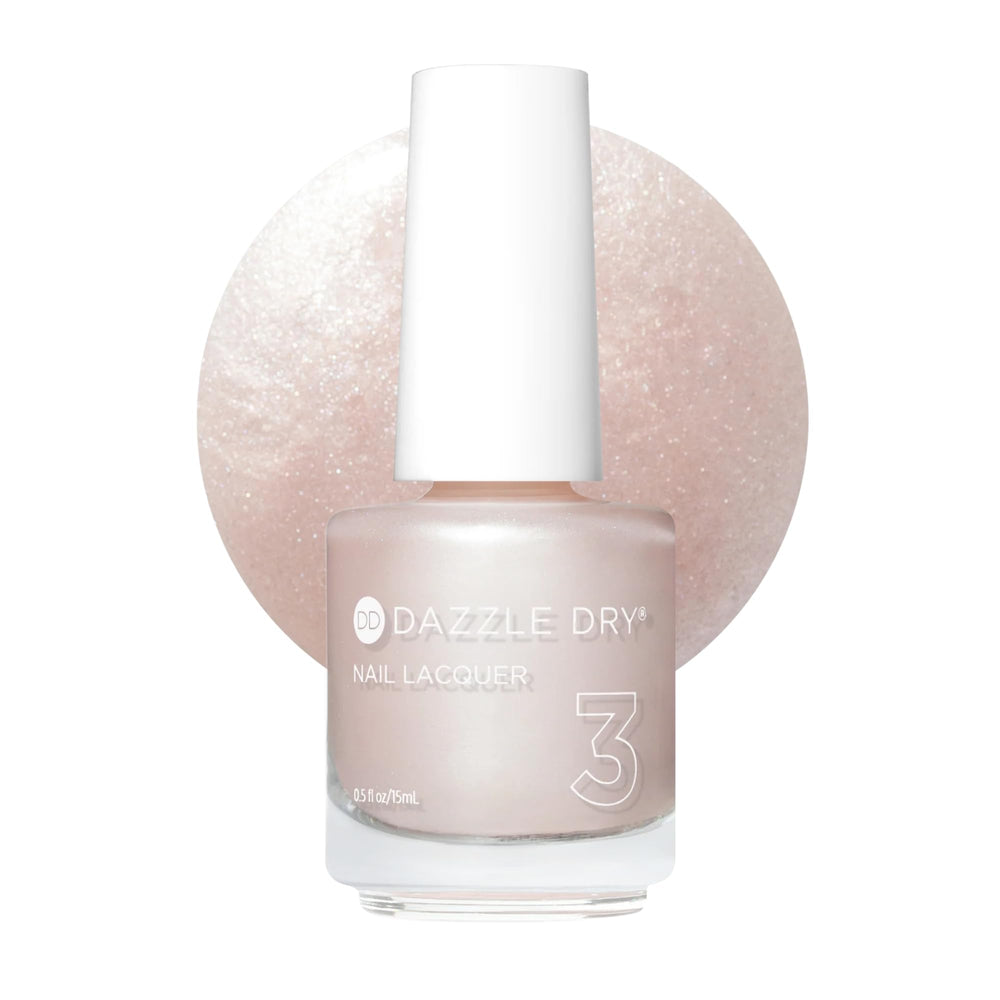 Dazzle Dry Endearment front packaging showing pale pink frost finish benefit: clear shade presentation