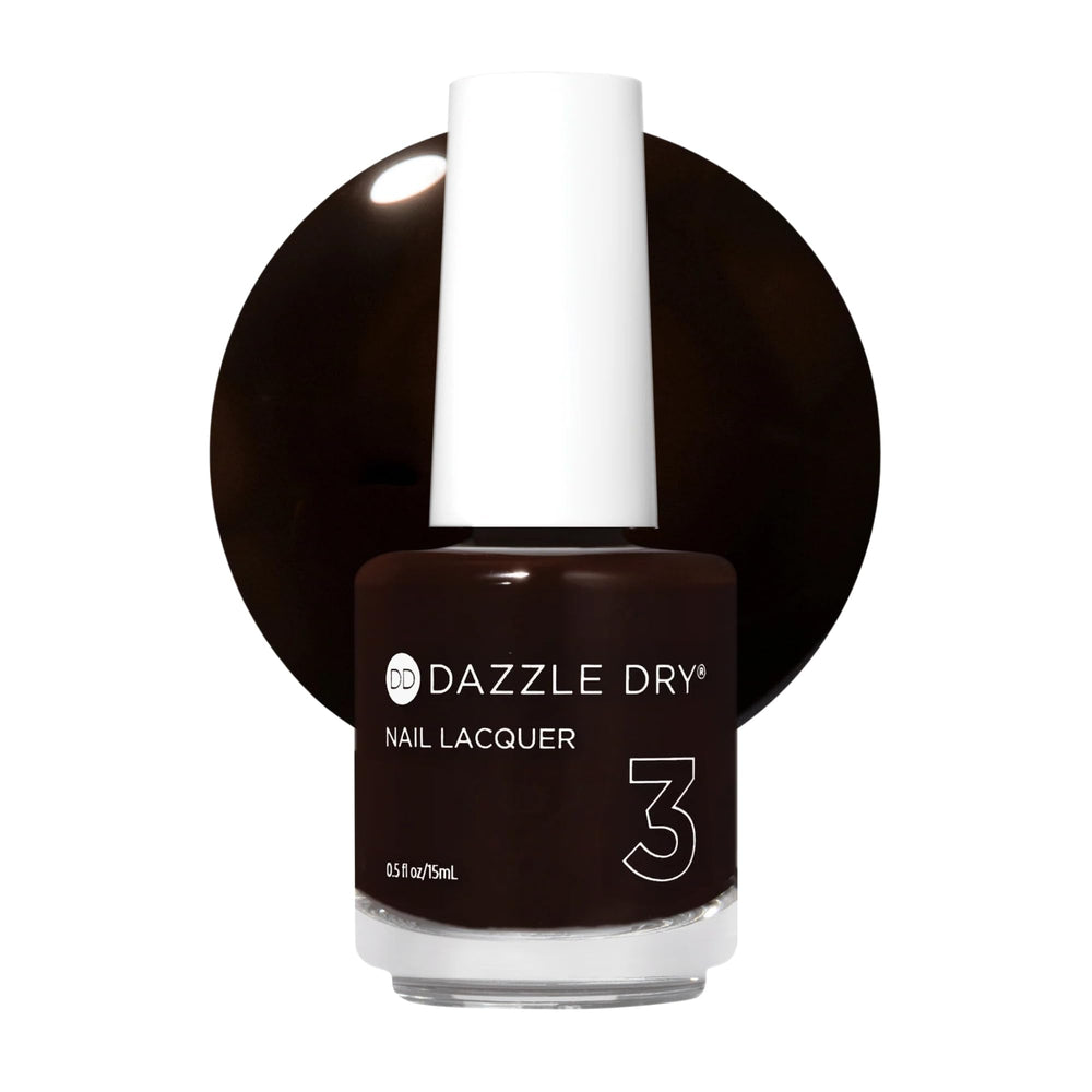 Dazzle Dry bottle of Forbidden Passion front view showing deep raisin purple shade and glossy finish