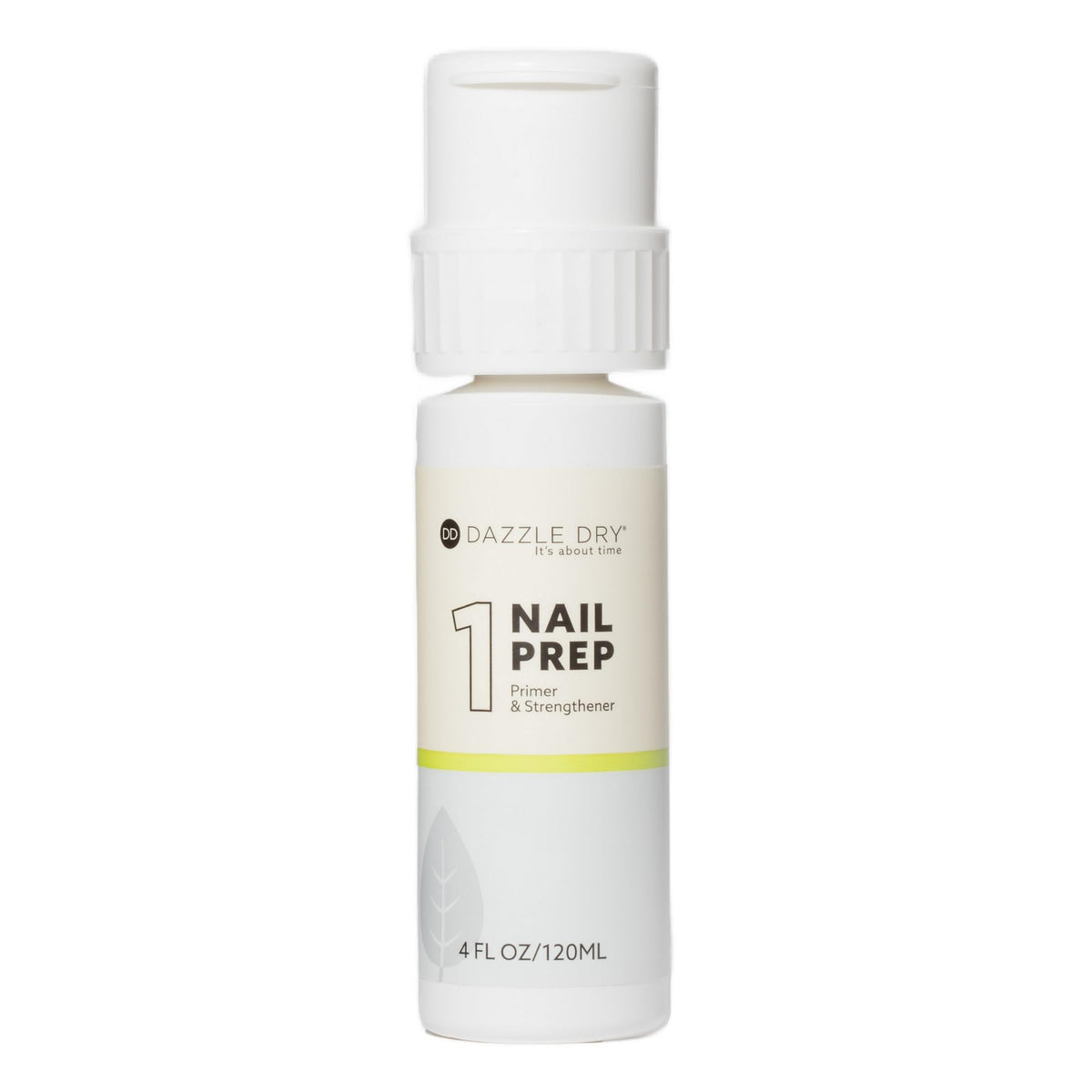 Dazzle Dry front bottle showing label and clear primer, supports longer-lasting manicures