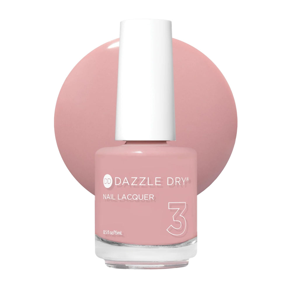 Dazzle Dry bottle front view showing Less Is Mauve color and easy application benefit