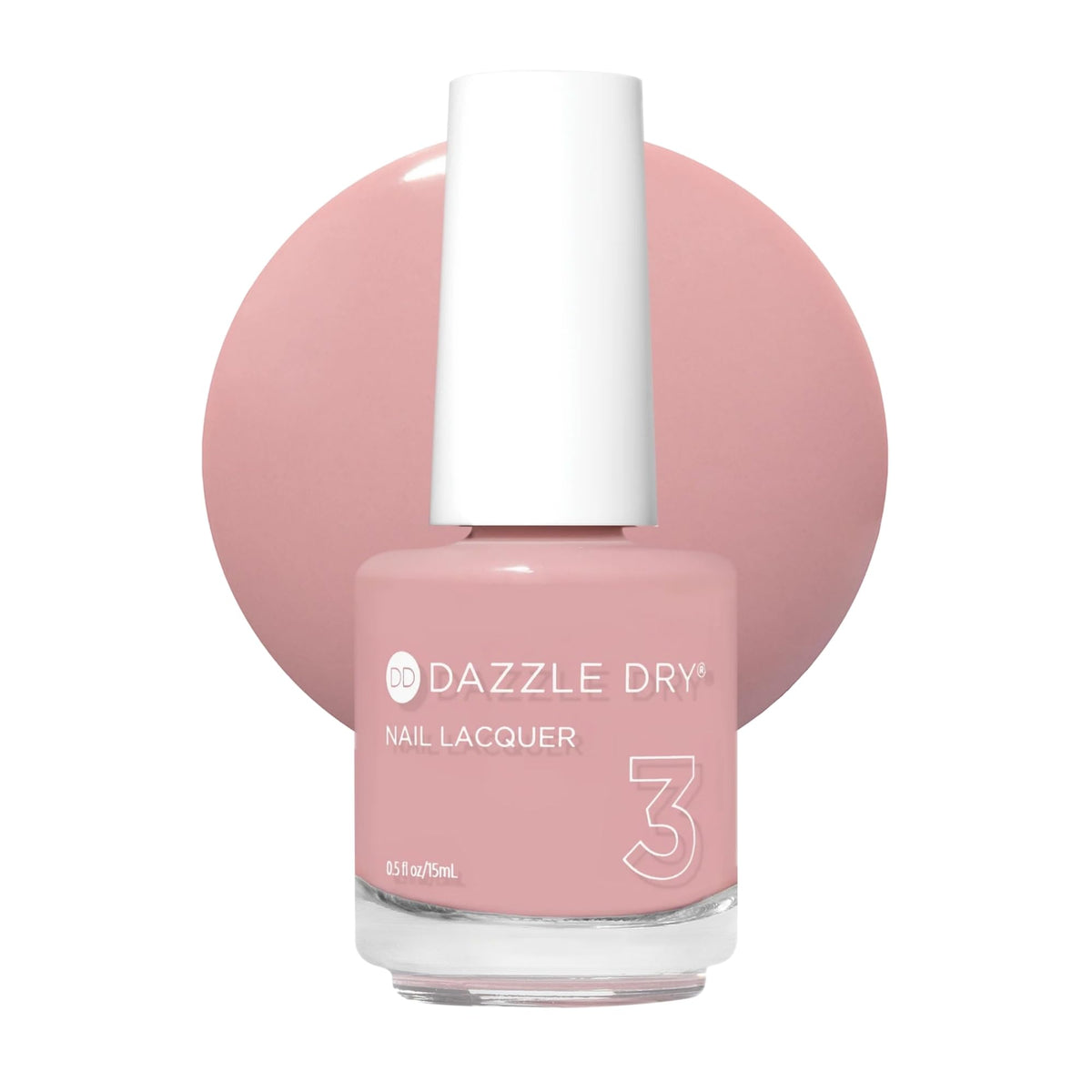 Dazzle Dry bottle front view showing Less Is Mauve color and easy application benefit