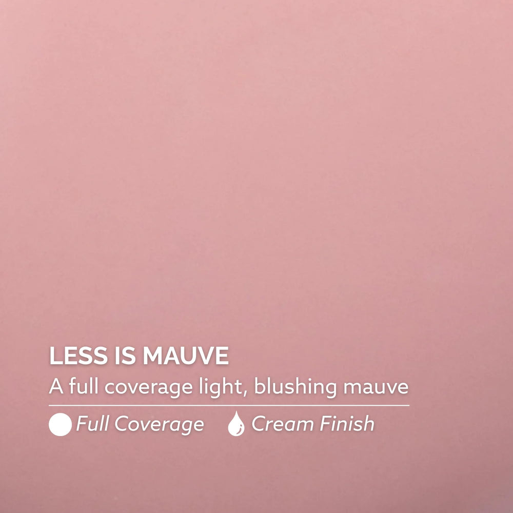 Hand wearing Less Is Mauve swatch on nails showing Dazzle Dry long-wear benefit