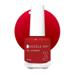 Dazzle Dry front bottle showing lit shade and neat label benefits
