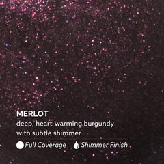 Dazzle Dry Merlot lacquer close-up showing smooth color payoff