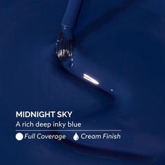 Dazzle Dry Midnight Sky swatch on white background showing true navy pigment and rich finish