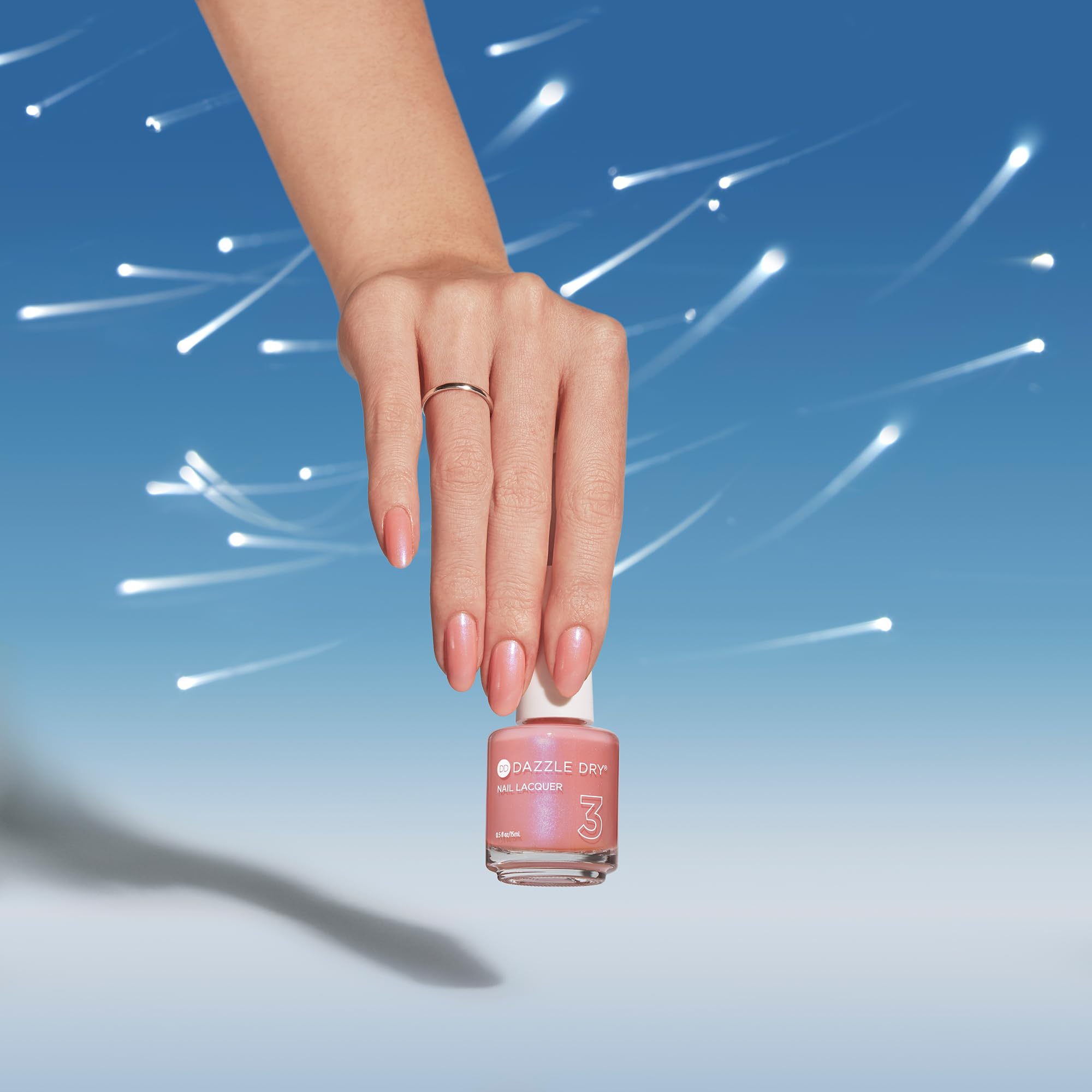 Label detail on Dazzle Dry Milky Way bottle with ingredient benefits