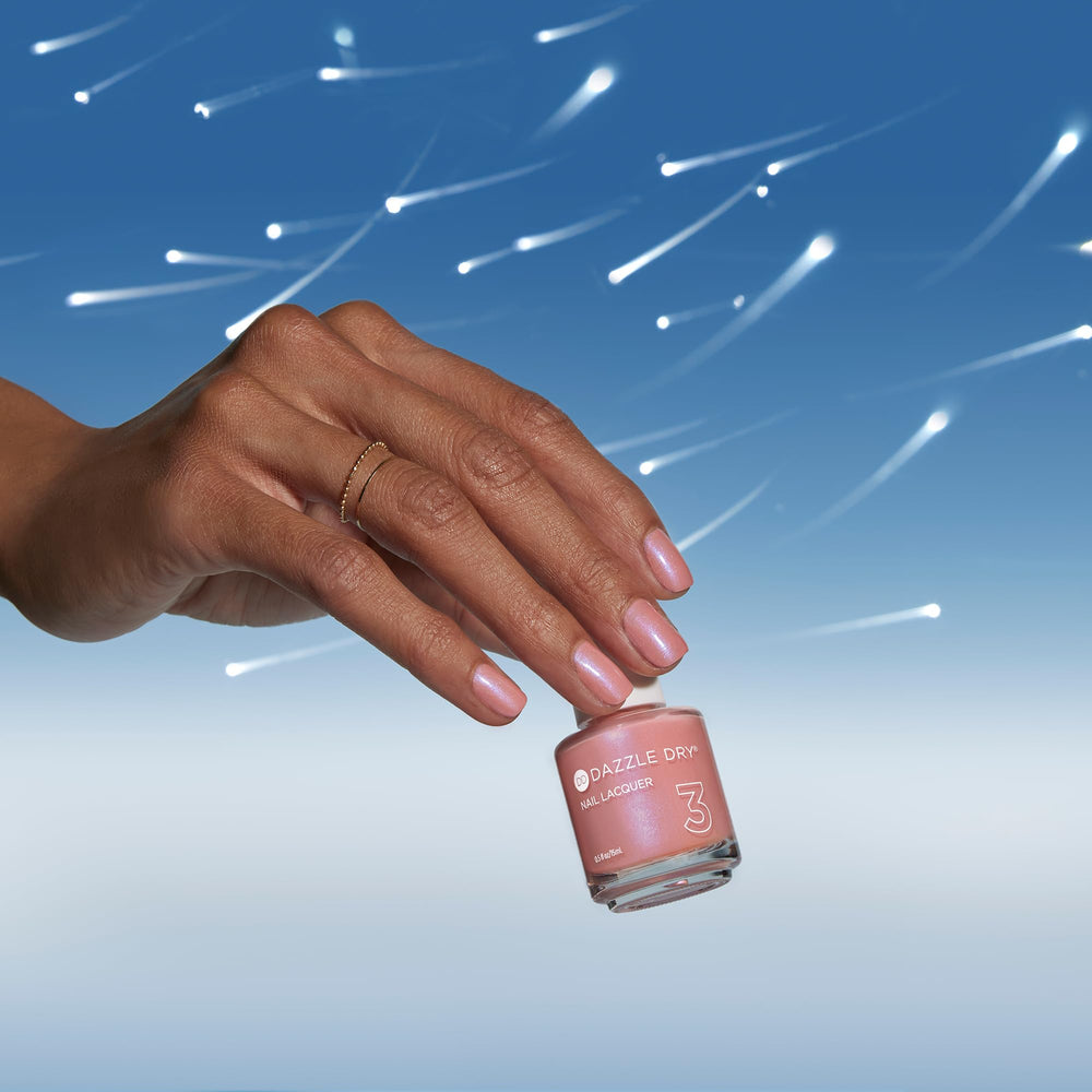 Close-up shimmer of Milky Way lacquer showcasing iridescent finish