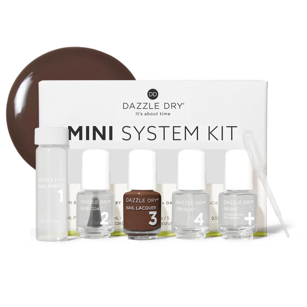 Dazzle Dry front packaging showing Fringe shade and travel kit benefits