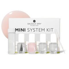 Dazzle Dry mini kit front packaging showing compact travel set and benefit