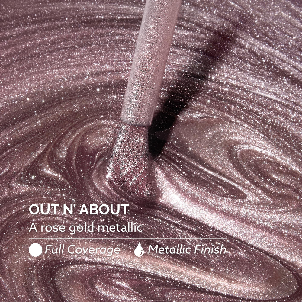 Dazzle Dry Out N' About bottle on white backdrop highlighting true color and coverage