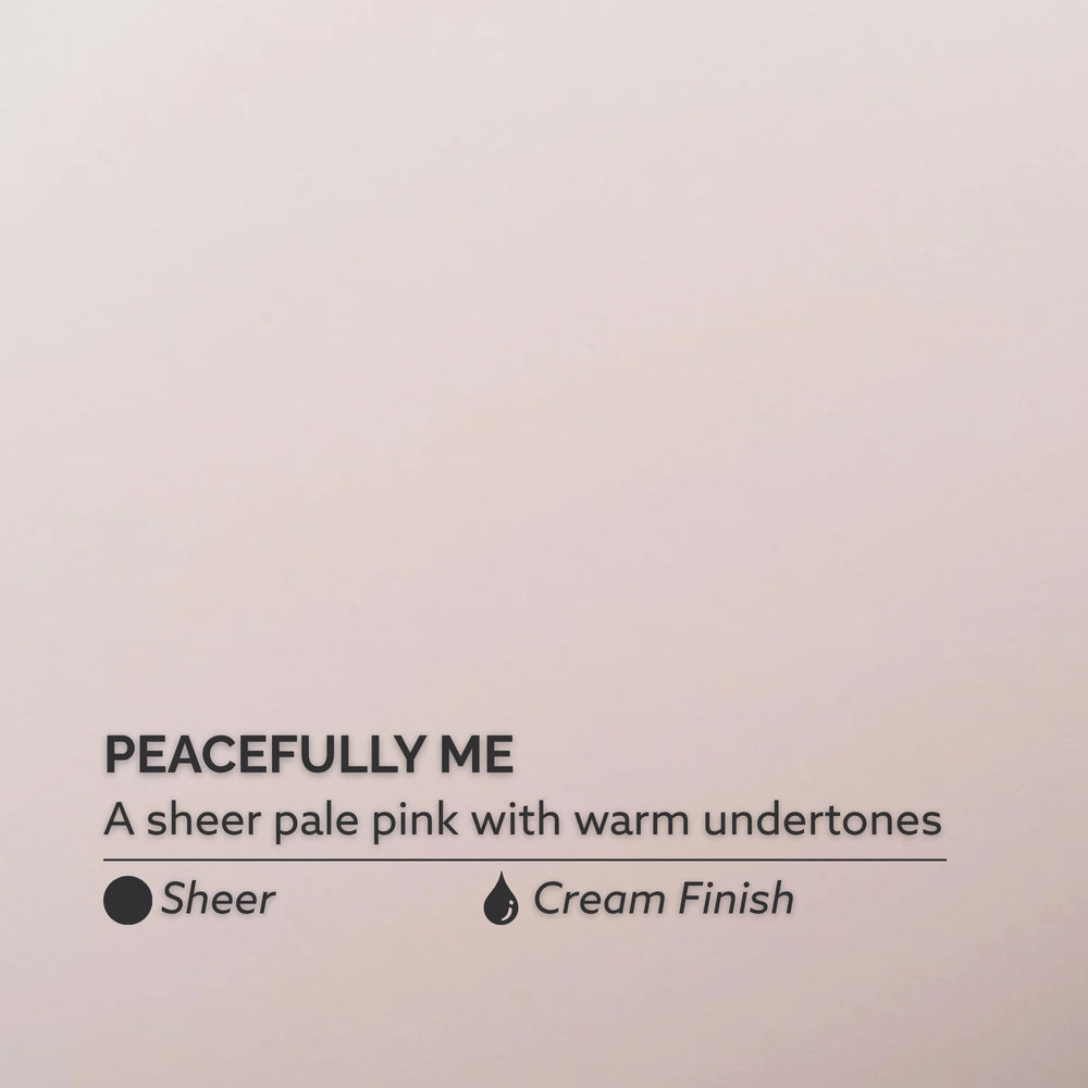Dazzle Dry bottle close-up of Peacefully Me shade revealing smooth formula finish