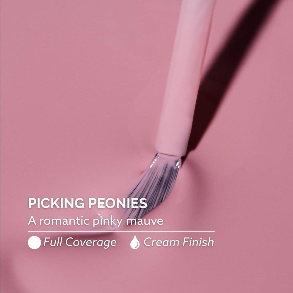 Dazzle Dry Picking Peonies color swatch on nail wheel for accurate shade preview