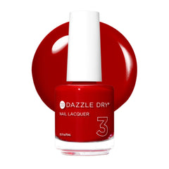 Dazzle Dry bottle front view showing Rapid Red color and brand clarity