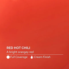 Dazzle Dry swatch on wrist demonstrating true Red Hot Chili color payoff