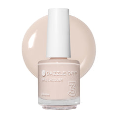 Dazzle Dry front bottle showing pale almond cream shade and quick-dry benefit