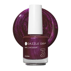 Dazzle Dry front bottle view highlighting Spiced Plum color and quick-dry benefit