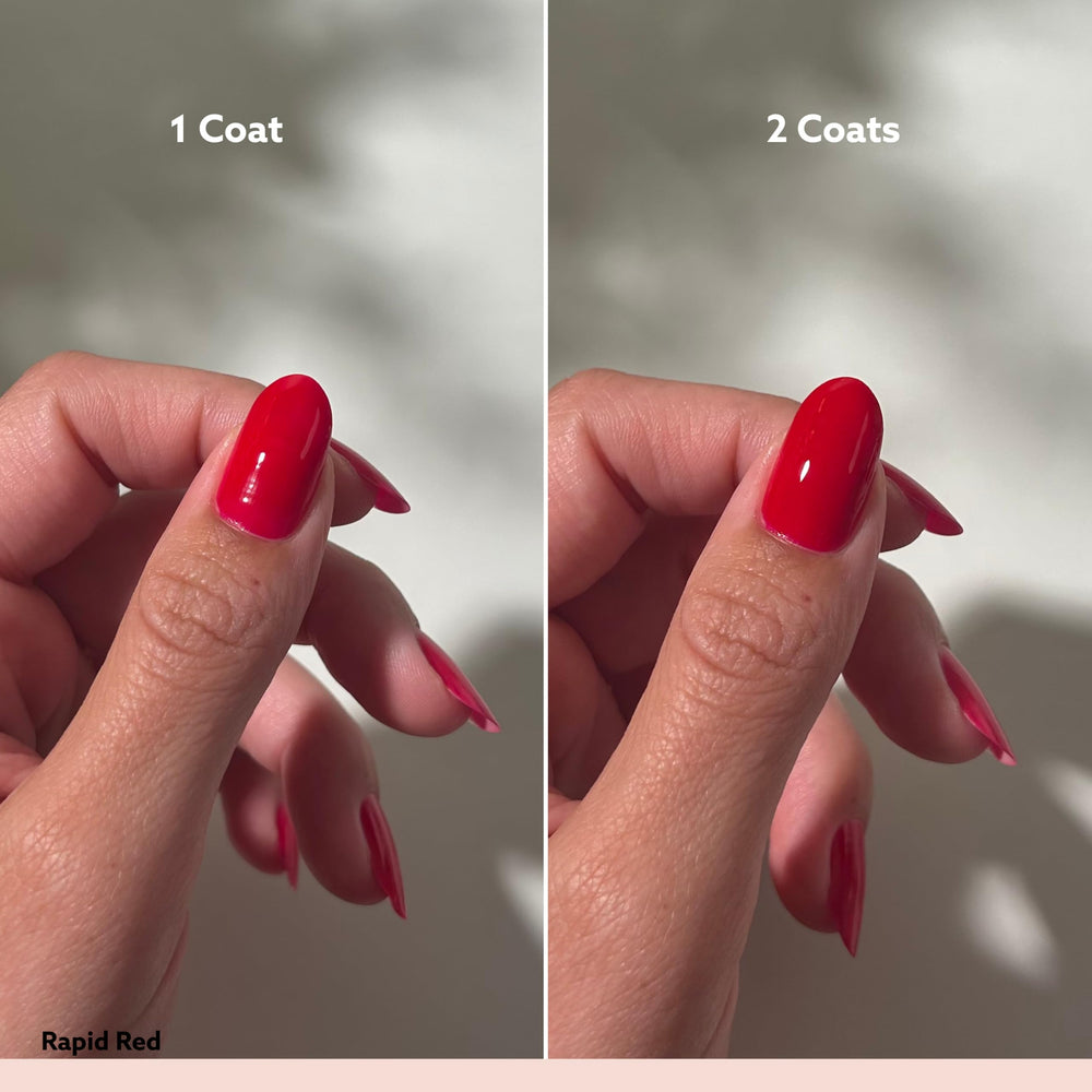 Dazzle Dry top coat producing high-gloss finish and durable shine