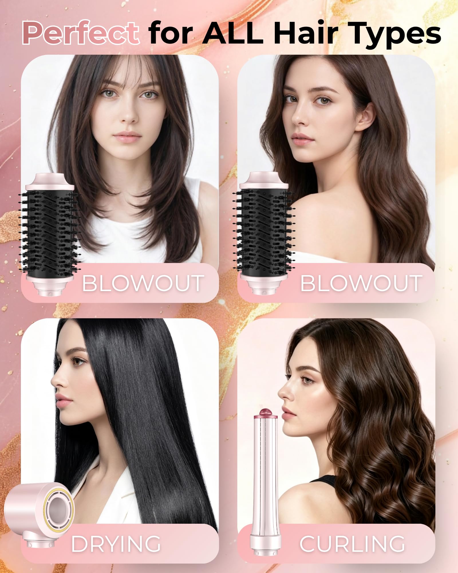 Dcyzenith styling long hair into soft curls demonstrating fast drying benefit