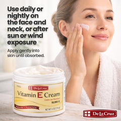 De La Cruz cream on fingertip close-up, demonstrates smooth non-greasy spread