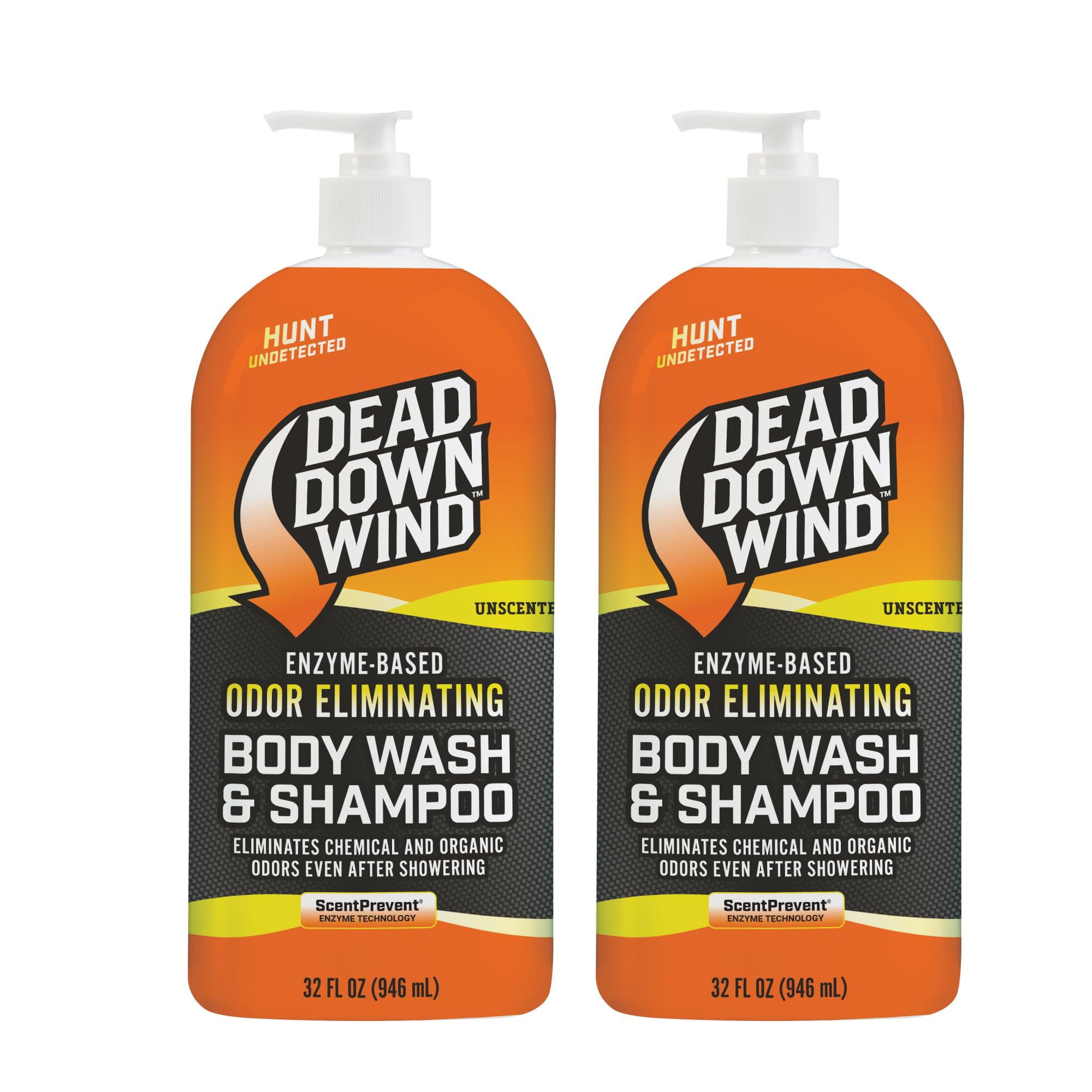 DEAD DOWN WIND front packaging showing pump-top and unscented benefit