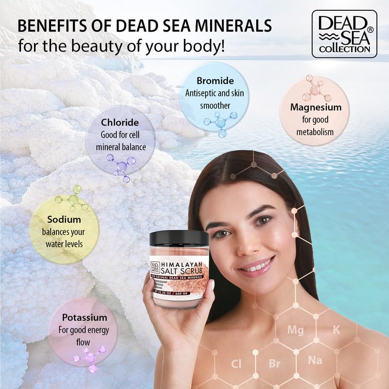 Dead Sea Collection open jar with scoop illustrating easy application benefit