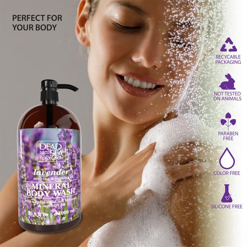 Dead Sea Collection creamy lather on hand showing gentle cleansing and moisturizing benefit