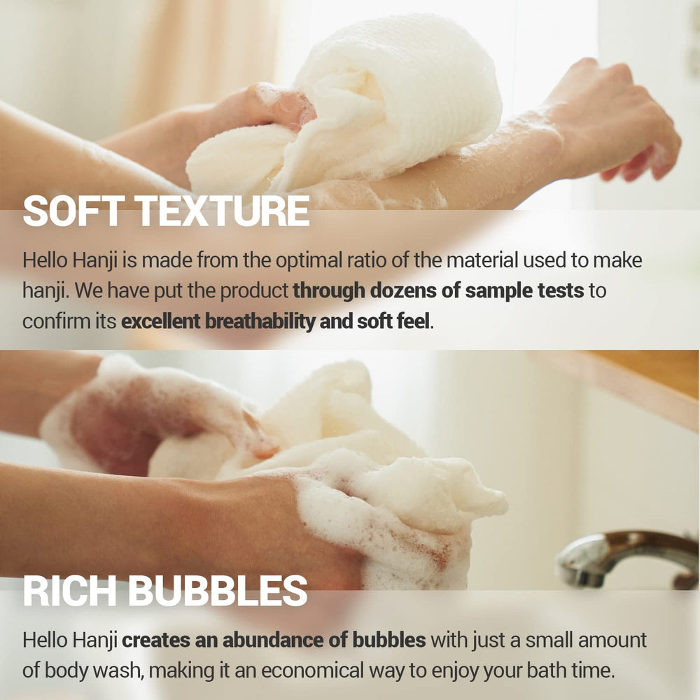 DEARCUS towel in use wet on skin demonstrating effective lift of dead skin