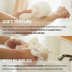 DEARCUS towel in use wet on skin demonstrating effective lift of dead skin
