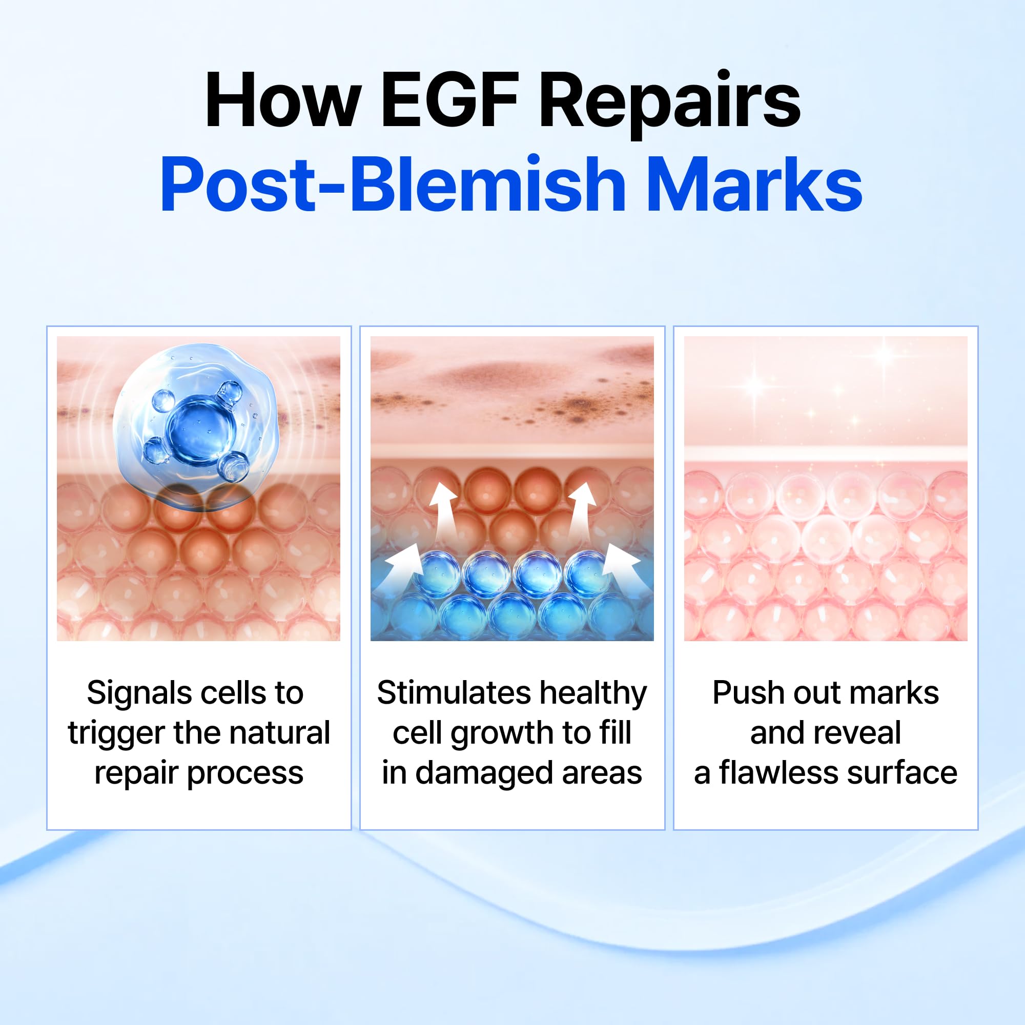 DearKlairs bottle label detail highlighting EGF concentration benefit
