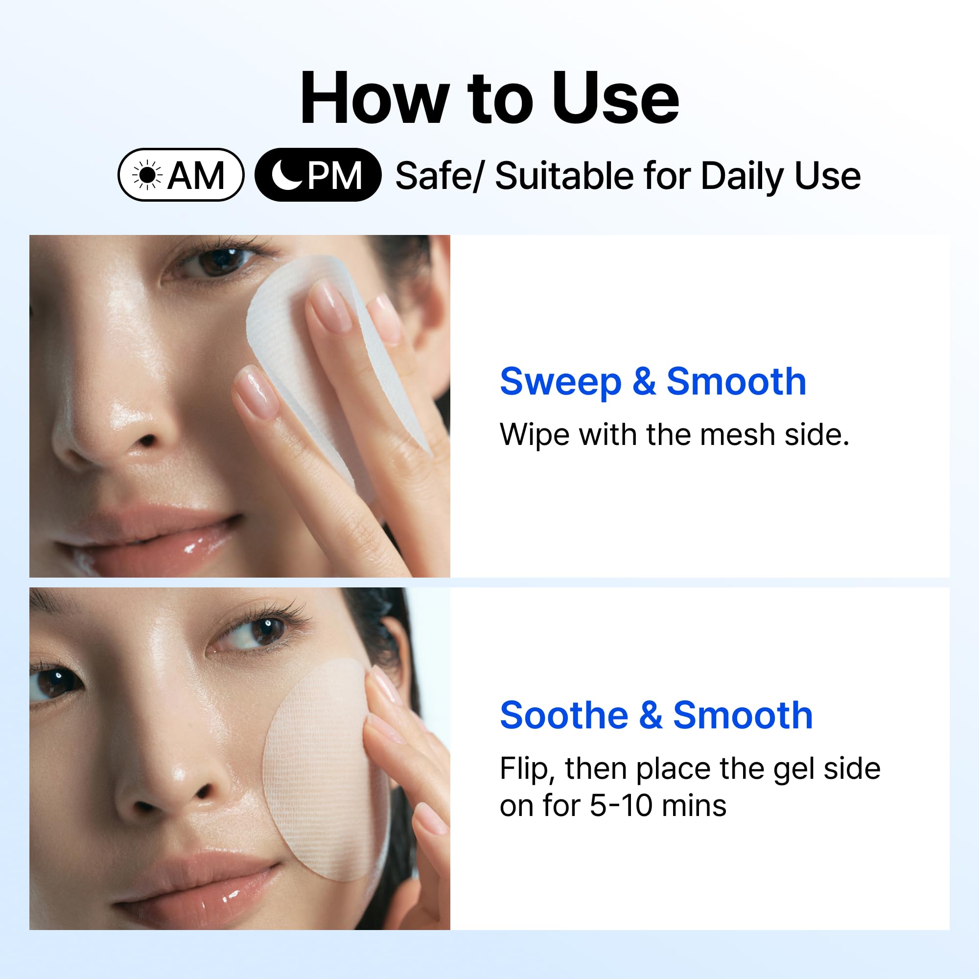 DearKlairs pad in nighttime routine setting showing soothing recovery before sleep