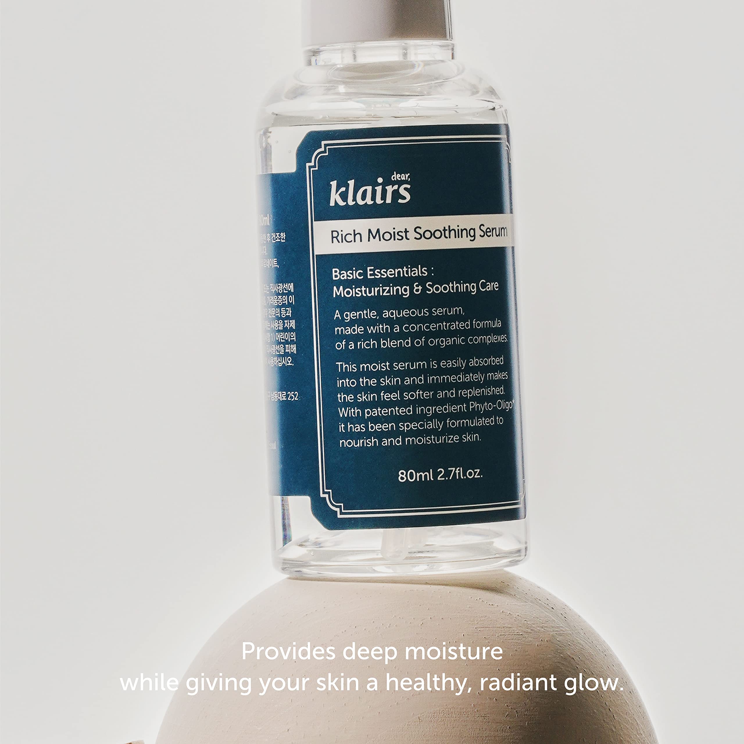 DearKlairs pump close-up highlighting easy dispensing and travel-friendly cap