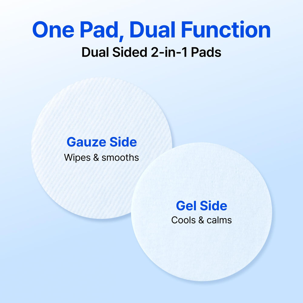 DearKlairs pad held in hand for scale indicating travel-friendly size and portability