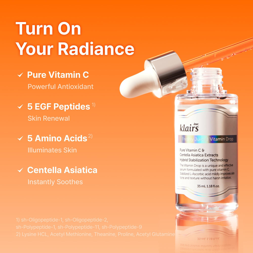 DearKlairs serum texture close-up highlighting lightweight, non-sticky absorption