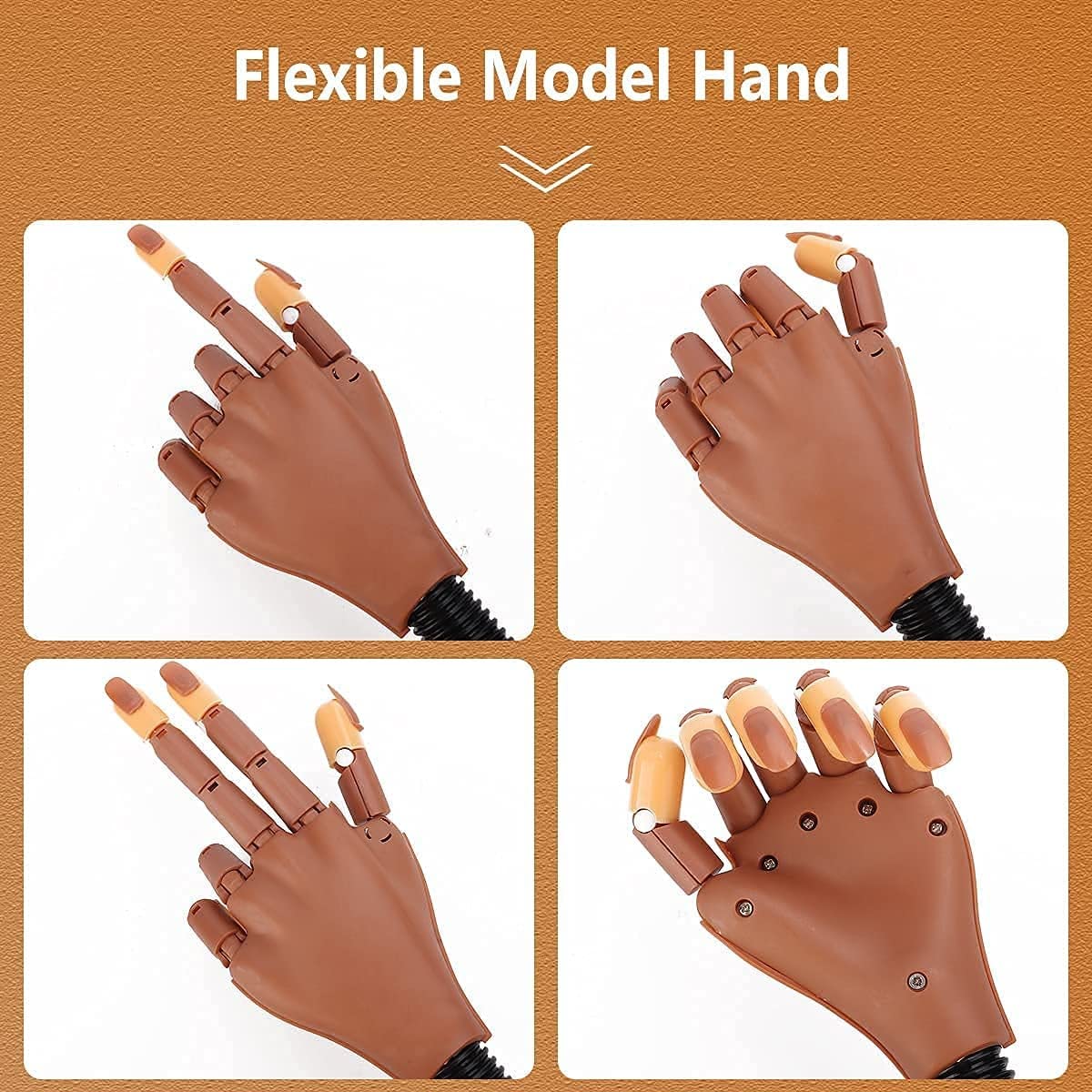 Deciniee 100 brown nail tips pack illustrating many reusable practice tips
